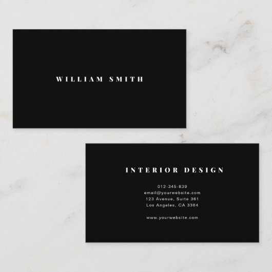 Zwart-wit Simple Professional Visitekaartje (Voorkant / Achterkant)