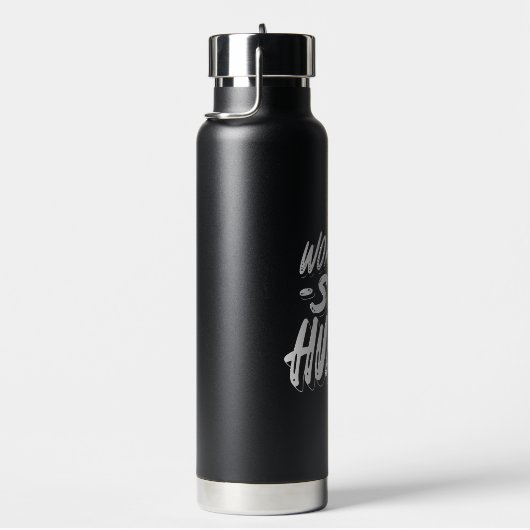 Zwart-wit Simple Quote Typografie Waterfles (Rechts)