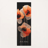 Zwart Wit Sinaasappel Abstract Poppies Floral Eleg Yogamat (Voorkant)