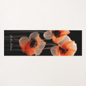 Zwart Wit Sinaasappel Abstract Poppies Floral Eleg Yogamat (Voorkant (horizontaal))