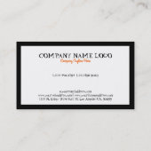 Zwart Wit & Sinaasappel Halloween Typografie Visitekaartje (Achterkant)