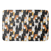 Zwart Wit Sinaasappel Katten Badmat (Voorkant)