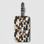 Zwart Wit Sinaasappel Katten Bagagelabel (Voorkant (verticaal))