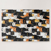 Zwart Wit Sinaasappel Katten Legpuzzel (Horizontaal)