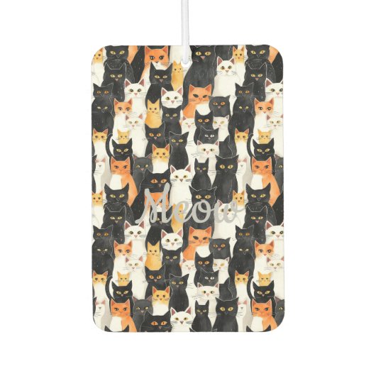 Zwart Wit Sinaasappel Katten Luchtverfrisser (Voorkant)