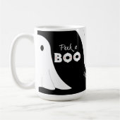 Zwart Wit Sinaasappel Peek a Boo Ghosts Halloween Koffiemok (Links)
