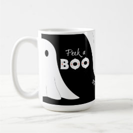 Zwart Wit Sinaasappel Peek a Boo Ghosts Halloween Koffiemok