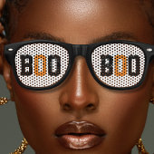 Zwart Wit Sinaasappel Spooky Boo Halloween Retro Zonnebril