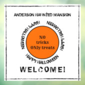 Zwart Wit Sinaasappel Spooky Modern Happy Hallowee Raamsticker (Vel 3)