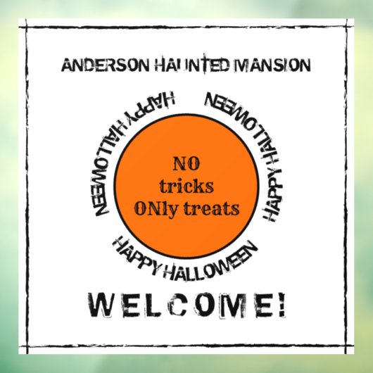 Zwart Wit Sinaasappel Spooky Modern Happy Hallowee Raamsticker (Vel 3)