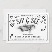 Zwart-wit Sip en Zie Foto Kaart (Voorkant)