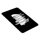 Zwart-wit Siverware Design Magneet (Rechterzijde)