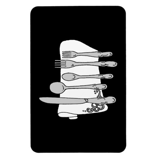 Zwart-wit Siverware Design Magneet (Verticaal)