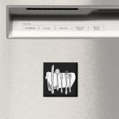Zwart-wit Siverware Design Magneet (Insitu (Vaatwasser))