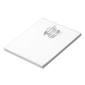 Zwart-wit Siverware Design Notitieblok (Linkerzijde)
