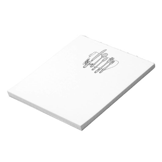 Zwart-wit Siverware Design Notitieblok (Linkerzijde)