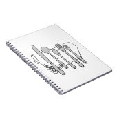Zwart-wit Siverware Design Notitieboek (Rechterzijde)