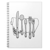 Zwart-wit Siverware Design Notitieboek (Voorkant)