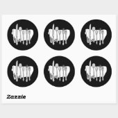 Zwart-wit Siverware Design Ronde Sticker (Vel)