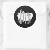 Zwart-wit Siverware Design Ronde Sticker (Tas)