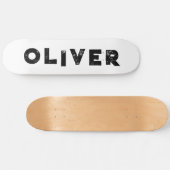 Zwart-wit skateboard effen kleur (Horizontaal)