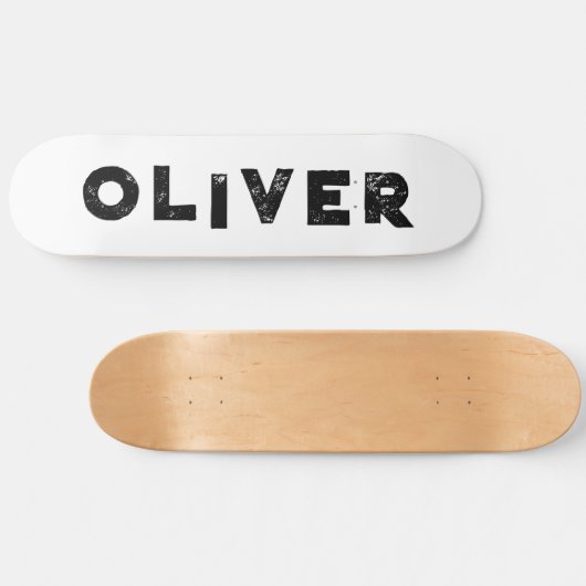 Zwart-wit skateboard effen kleur (Horizontaal)