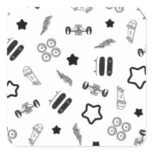 Zwart-wit Skateboarden Vierkante Stickers