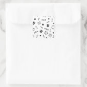 Zwart-wit Skateboarden Vierkante Stickers (Tas)