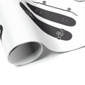 Zwart-wit Skateboarden Wrapping Paper Cadeaupapier (Rol Hoek)