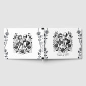 Zwart Wit Skelet Bloemen Roos Wijnstok Wedding Gastenboek (Volledig)