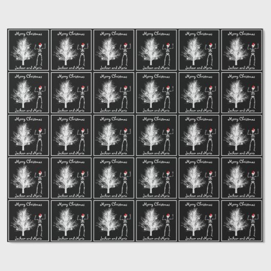 Zwart-wit Skelet en XrayTree Cadeaupapier (Vlak)