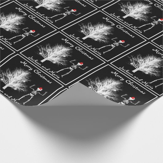 Zwart-wit Skelet en XrayTree Cadeaupapier (Hoek)