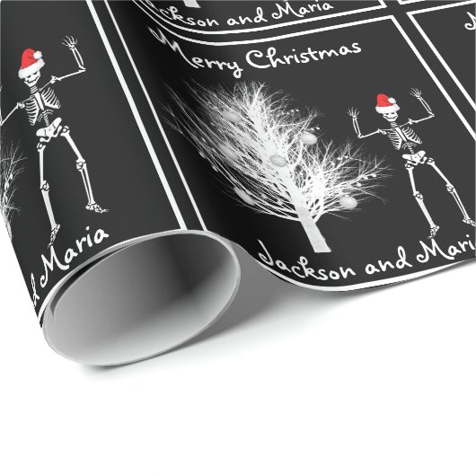 Zwart-wit Skelet en XrayTree Cadeaupapier (Rol Hoek)