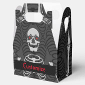 Zwart-wit Skelet Halloween Favor Box Bedankdoosjes (Geopend)