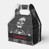 Zwart-wit Skelet Halloween Favor Box Bedankdoosjes (Voorkant Zijde)