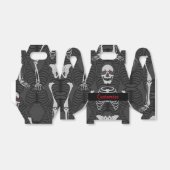 Zwart-wit Skelet Halloween Gable Favor Box Bedankdoosjes (Uitgevouwen)