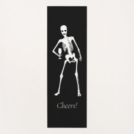 Zwart-wit Skelet Wijn Gotische Bachelorette Yogamat