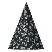 Zwart & Wit Skeleton Hand Patroon Verjaardagsfeest Feesthoedjes (Links)