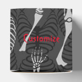 Zwart & Wit Skeletten Halloween Kubus Favor Box Bedankdoosjes (Bovenkant)