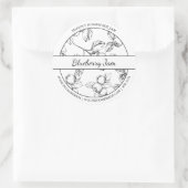 Zwart & Wit Sketch Blueberry Jam label (Tas)