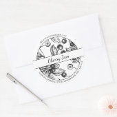 Zwart & Wit Sketch Cherry Jam label (Envelop)
