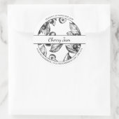 Zwart & Wit Sketch Cherry Jam label (Tas)