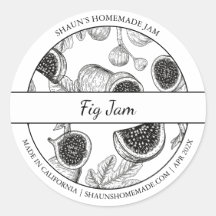 Zwart & Wit Sketch Fig Jam label
