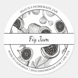 Zwart & Wit Sketch Fig Jam label