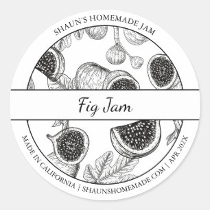 Zwart & Wit Sketch Fig Jam label