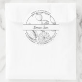 Zwart & Wit Sketch Lemon Jam label (Tas)