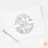 Zwart-wit Sketch Peach Jam label (Envelop)