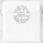 Zwart-wit Sketch Peach Jam label (Tas)