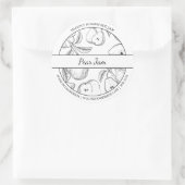 Zwart-wit Sketch Pear Jam label (Tas)