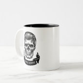Zwart-wit Skull Coffee Mok (Voorkant links)